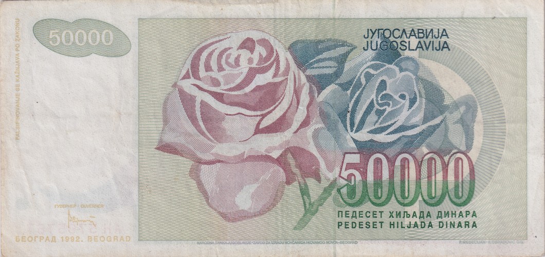 50000 dinara - Yougoslavie