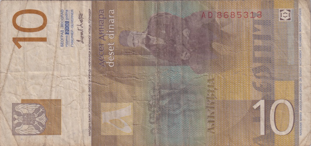 10 dinara - Yougoslavie