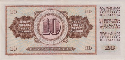 10 dinara - Yougoslavie