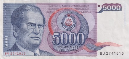 5000 dinara - Yugoslavia