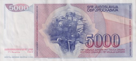 5000 dinara - Yugoslavia