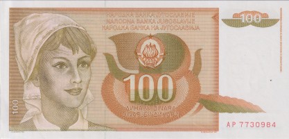 100 dinara - Yugoslavia