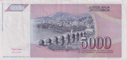 5000 dinara - Yougoslavie