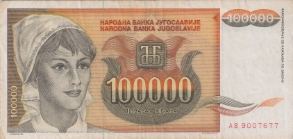 100000 dinara - Yugoslavia