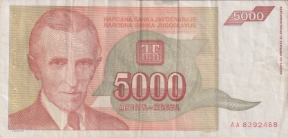5000 dinara - Yougoslavie