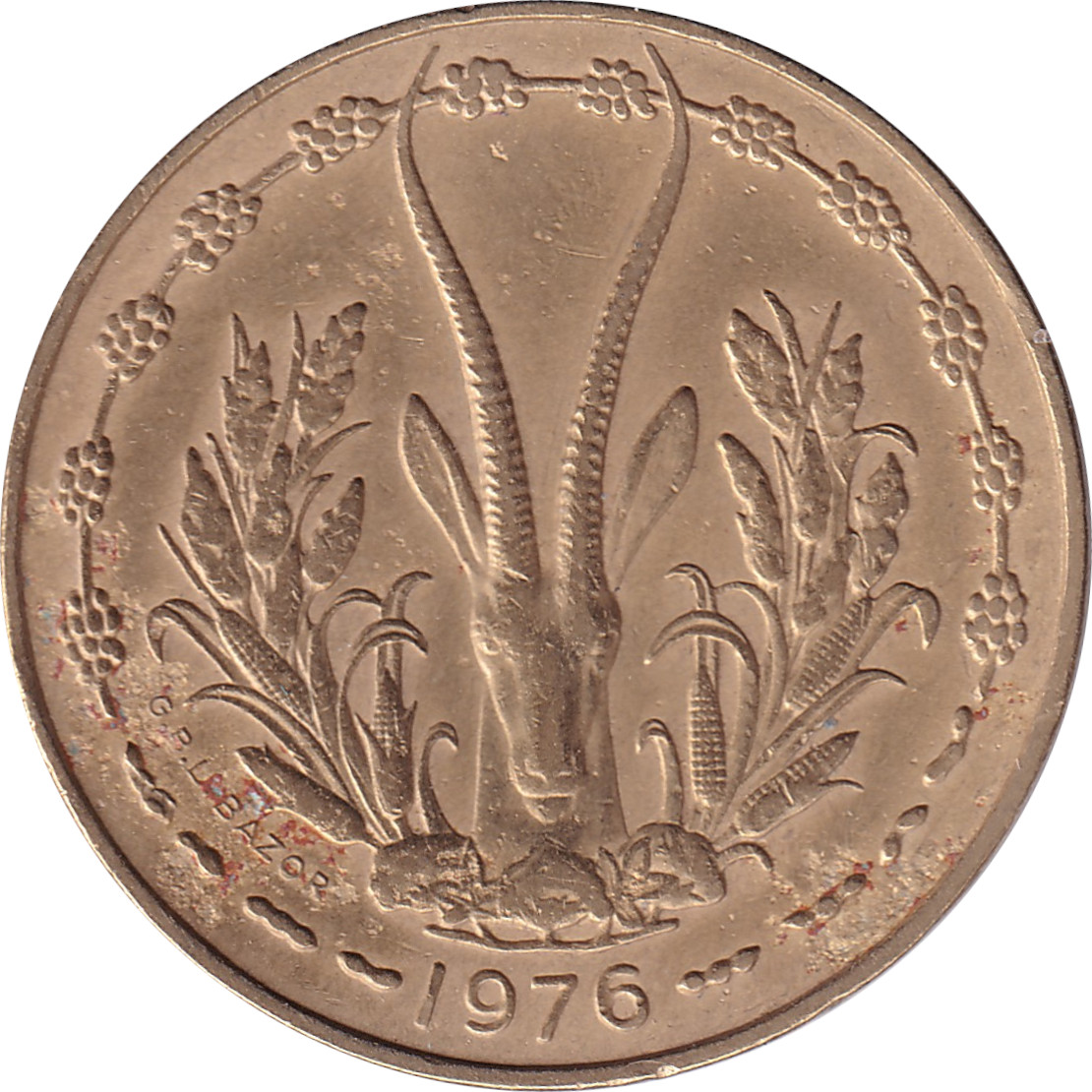 10 francs - Facing antelope