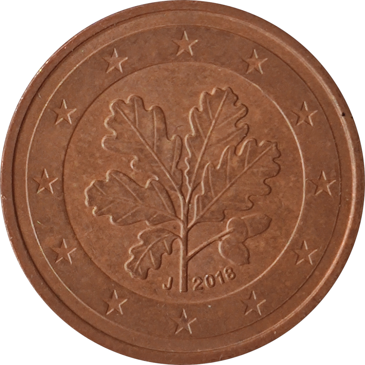 2 eurocents - Oak branch