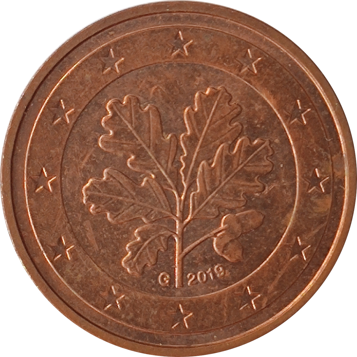 2 eurocents - Oak branch