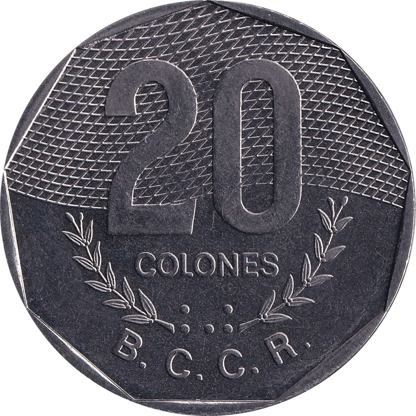 20 colones - Armoiries - Stainless Steel