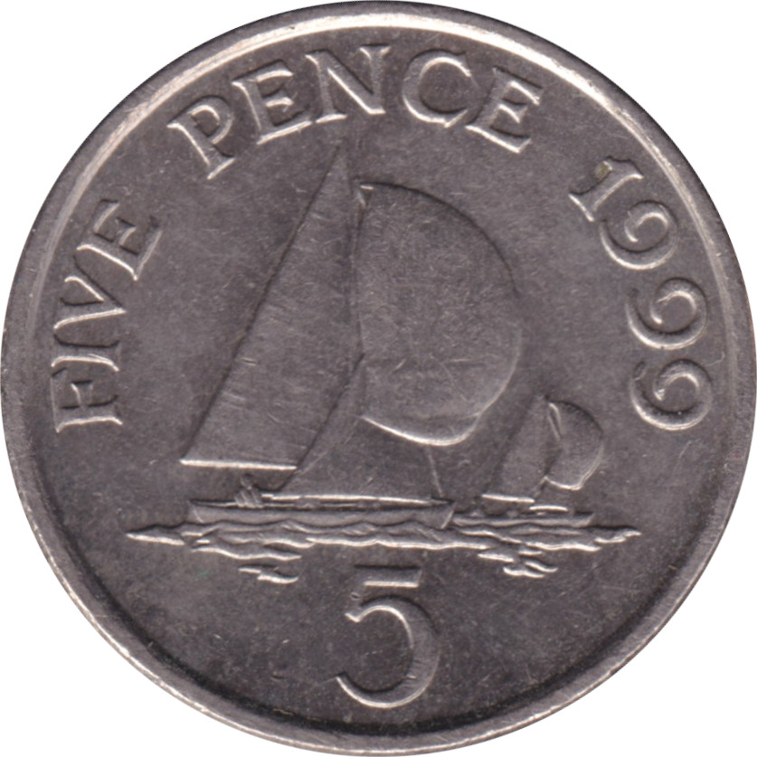 5 pence - Elizabeth II - Old head - Cupronickel