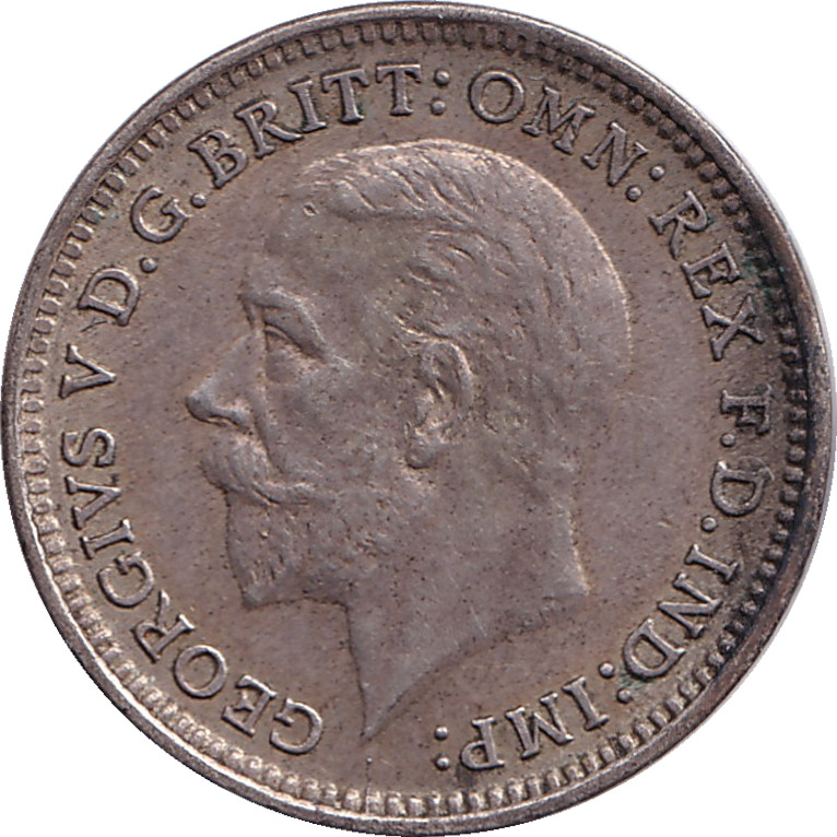 3 pence argent - Georges V - Couronne