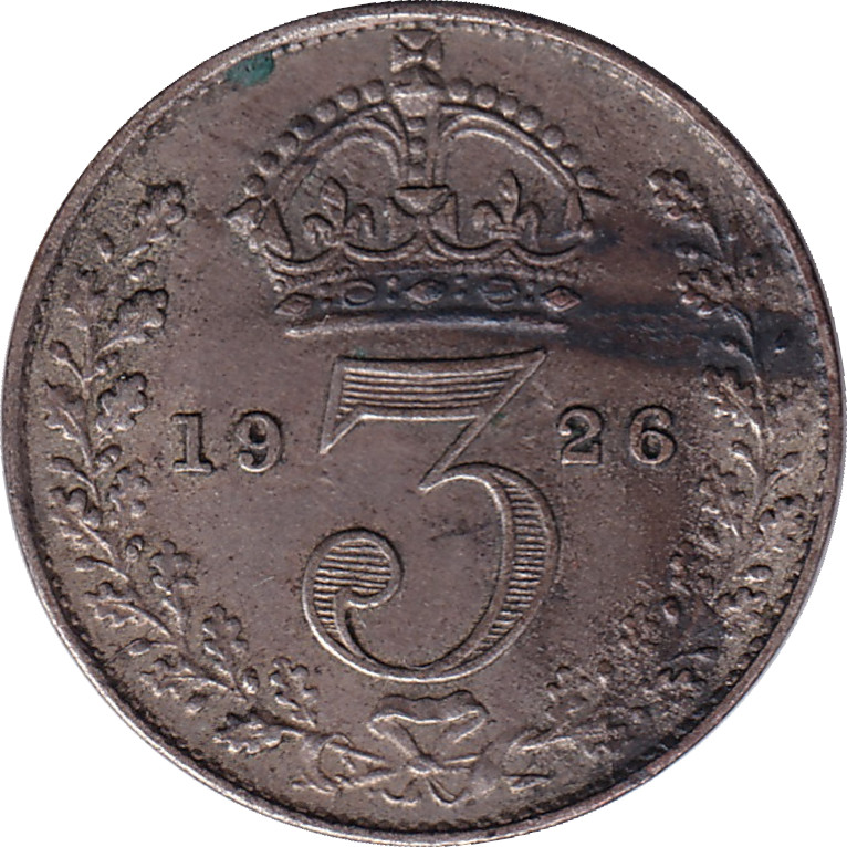 3 pence argent - Georges V - Couronne