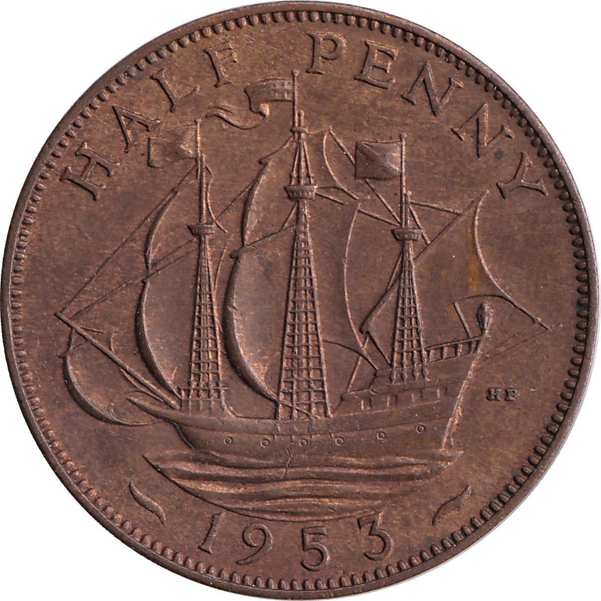 1/2 penny - Elizabeth II