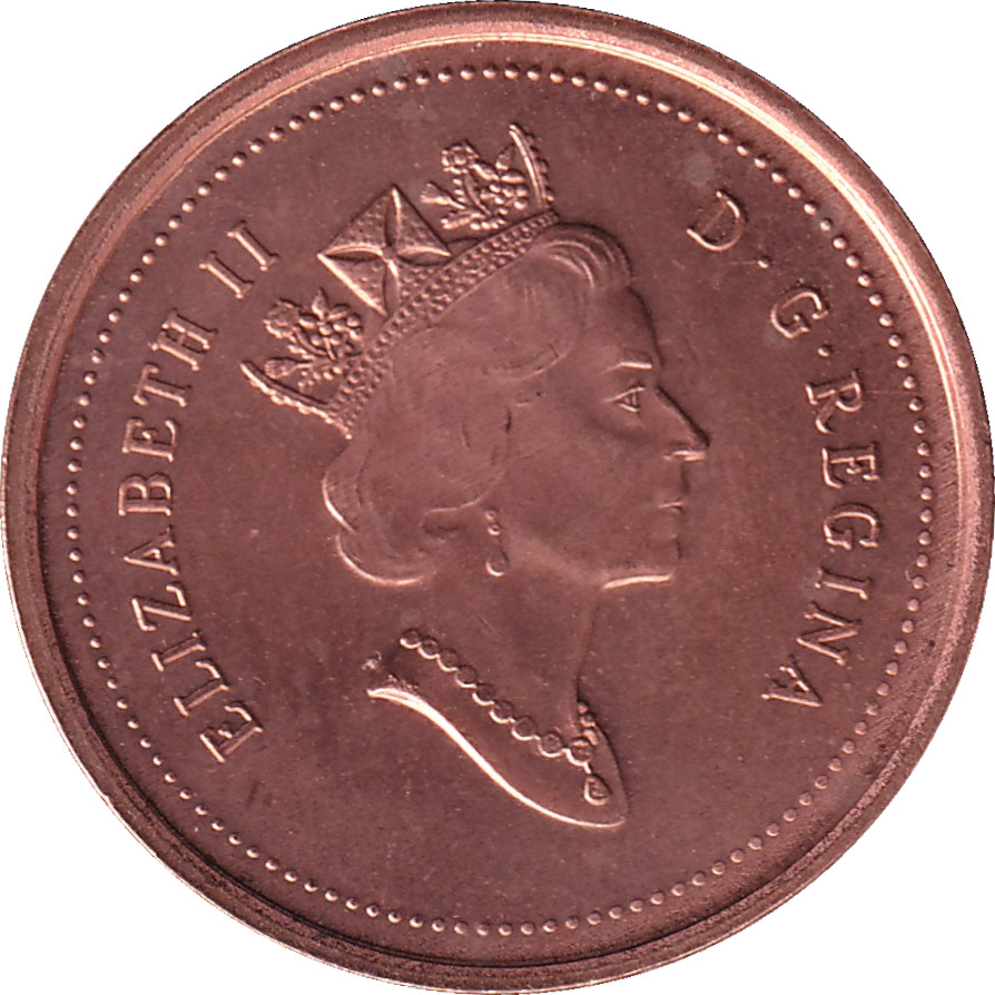 1 cent - Elizabeth II - Tête mature - Zinc cuivré