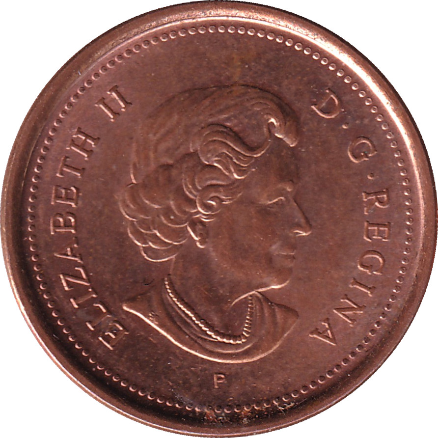 1 cent - Elizabeth II - Tête agée - Acier cuivré