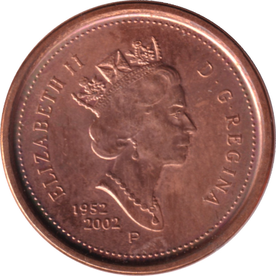 1 cent - Elizabeth II - Jubilé d'or - Acier cuivré