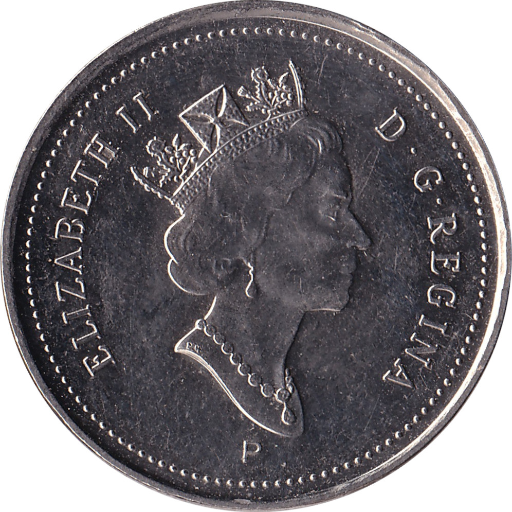 5 cents - Elizabeth II - Mature head - Steel plated