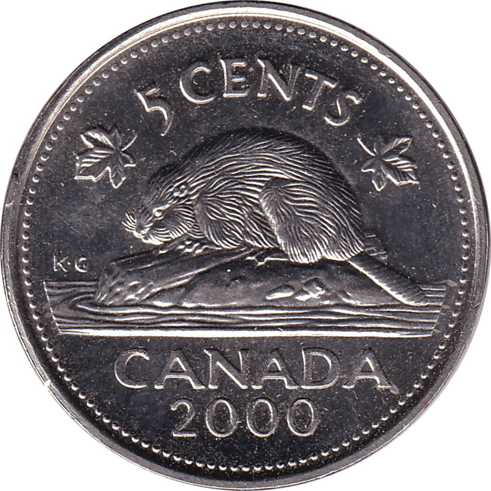 5 cents - Elizabeth II - Tête mature - Acier nickelé