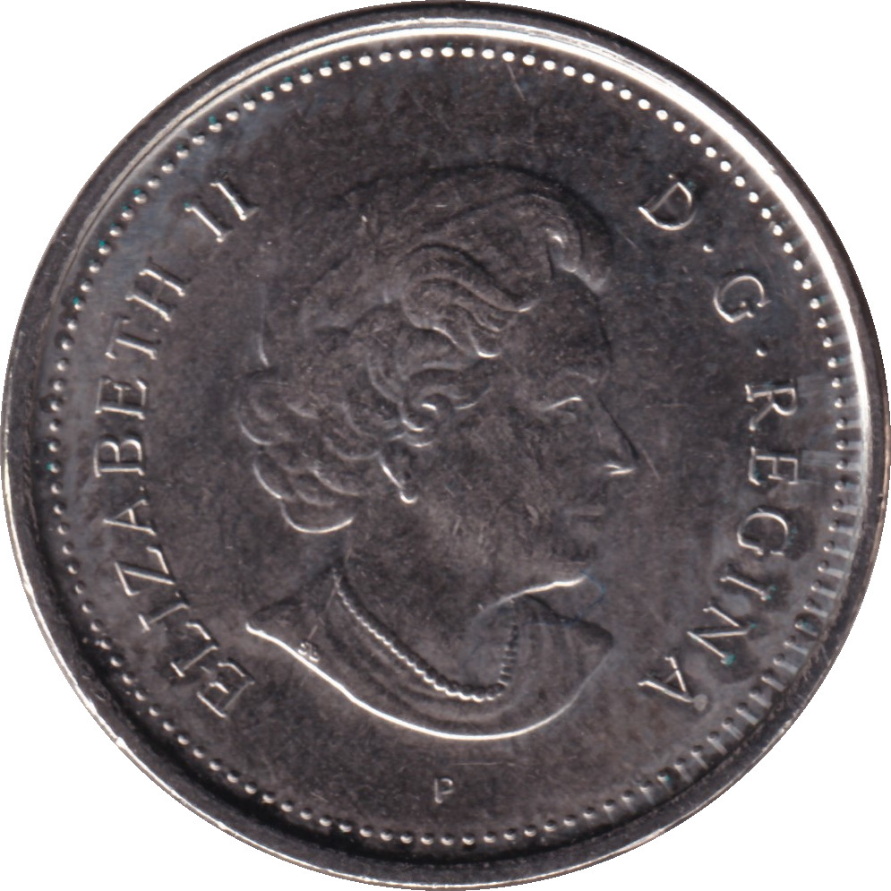 5 cents - Elizabeth II - Tête agée - Acier nickelé