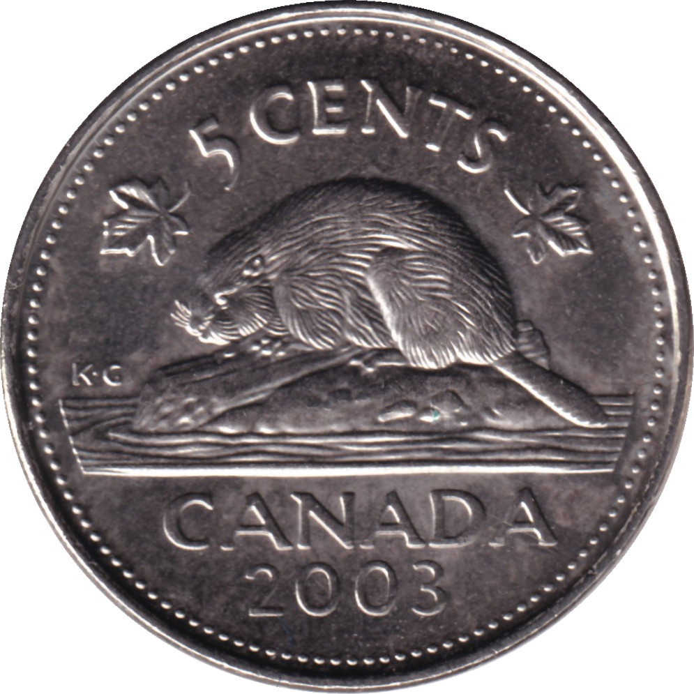 5 cents - Elizabeth II - Tête agée - Acier nickelé