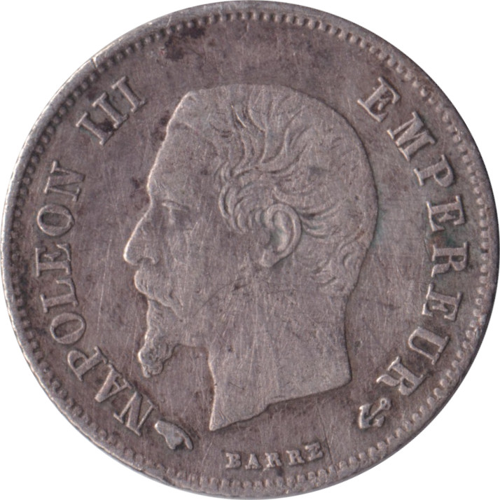 20 centimes - Napoléon III - Bare head