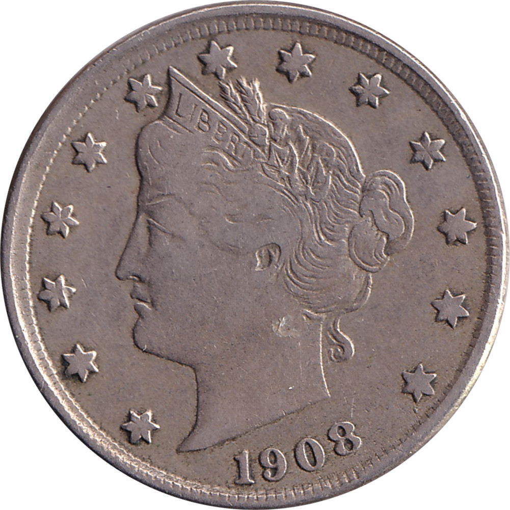 5 cents - Tête de la Liberté - Avec CENTS