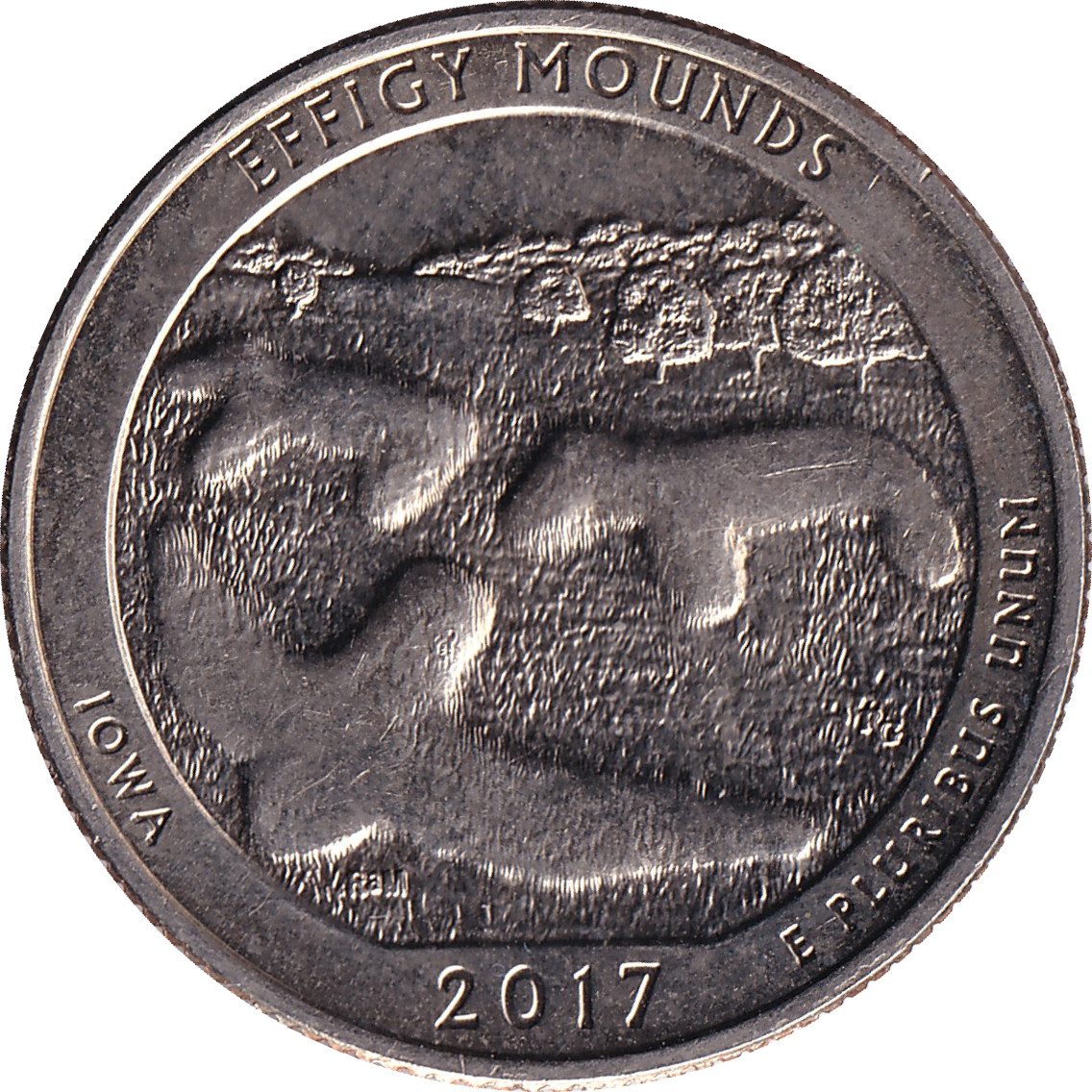 1/4 dollar - Iowa - Effigy Mounds