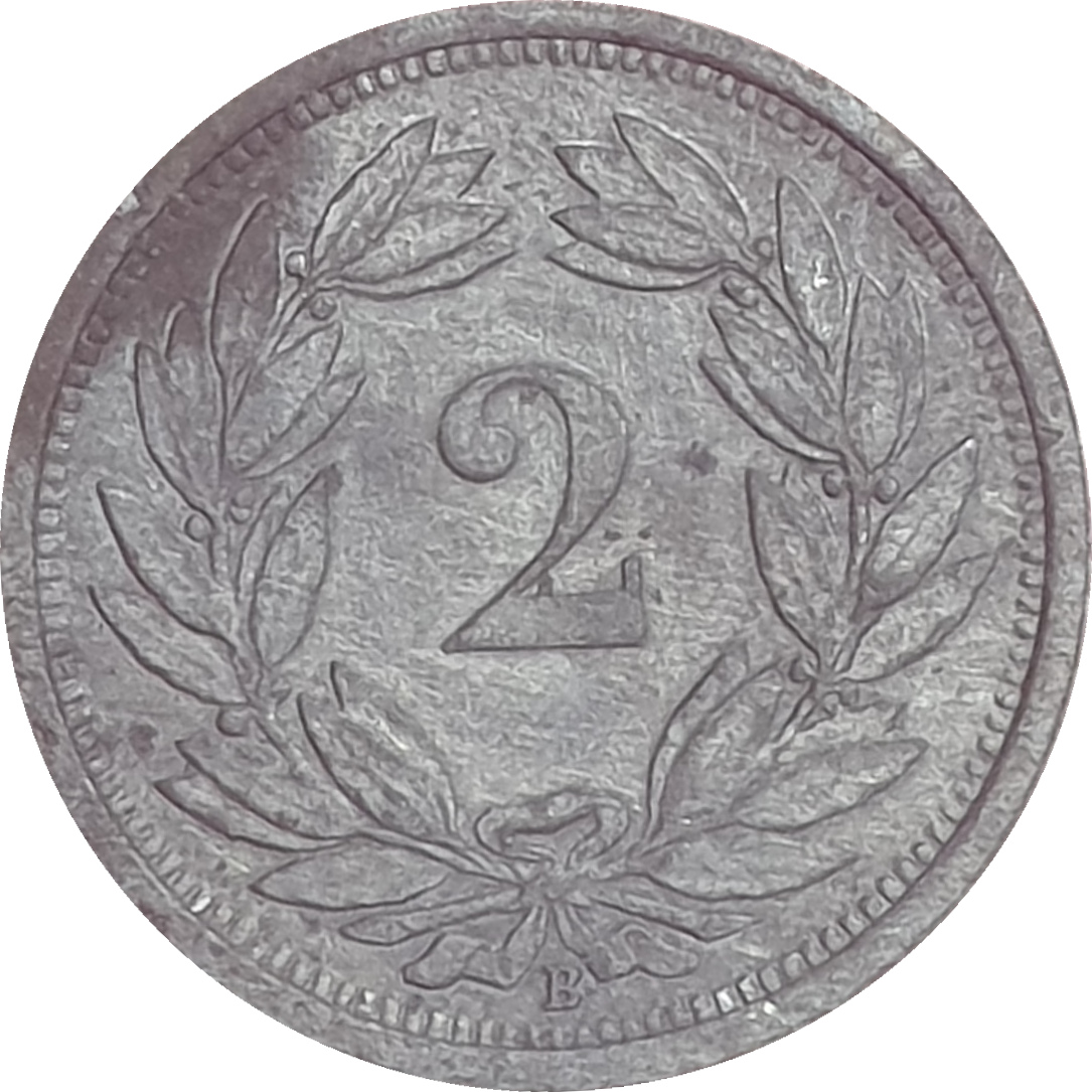 2 rappen - Blason - Zinc