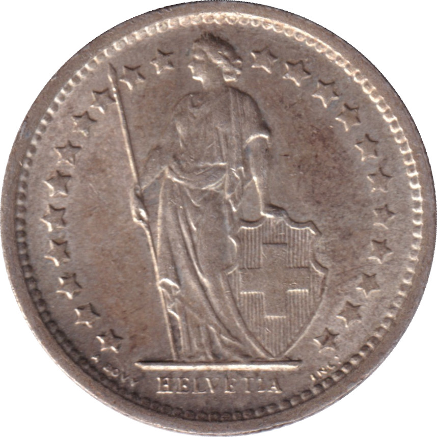 1/2 franc argent - Helvetia debout - Argent