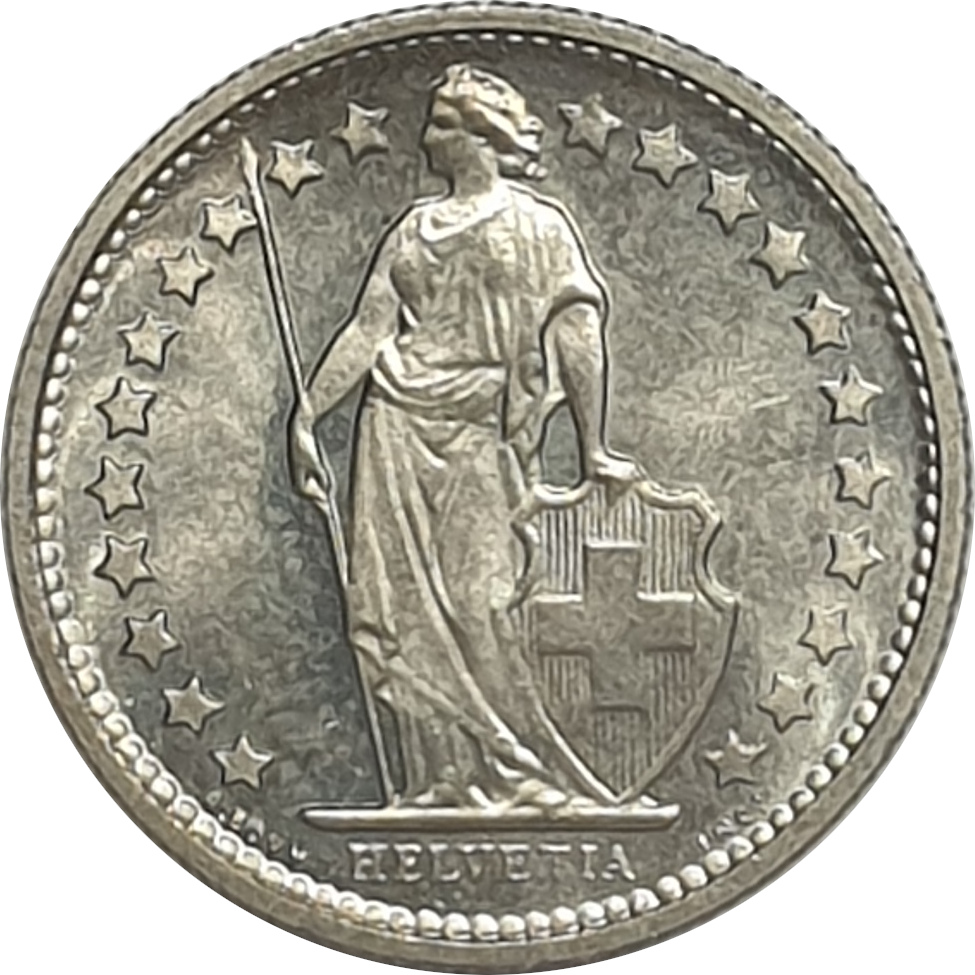 1/2 franc - Helvetia debout - Silver