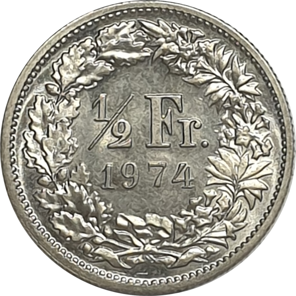 1/2 franc - Helvetia debout - Silver