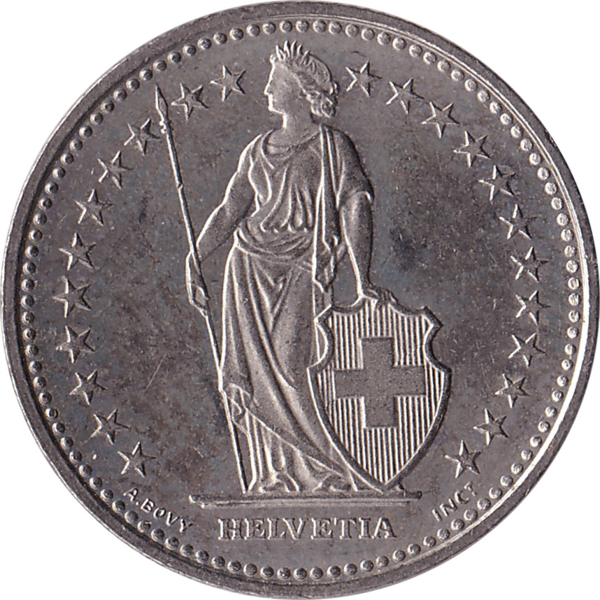 1/2 franc - Helvetia debout - Argent