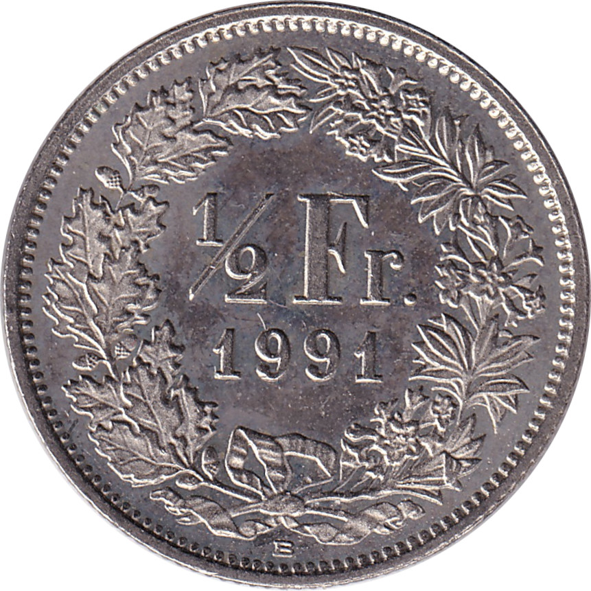 1/2 franc - Helvetia debout - Silver