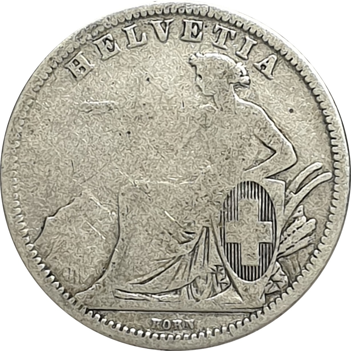 1 franc silver - Helvetia assise