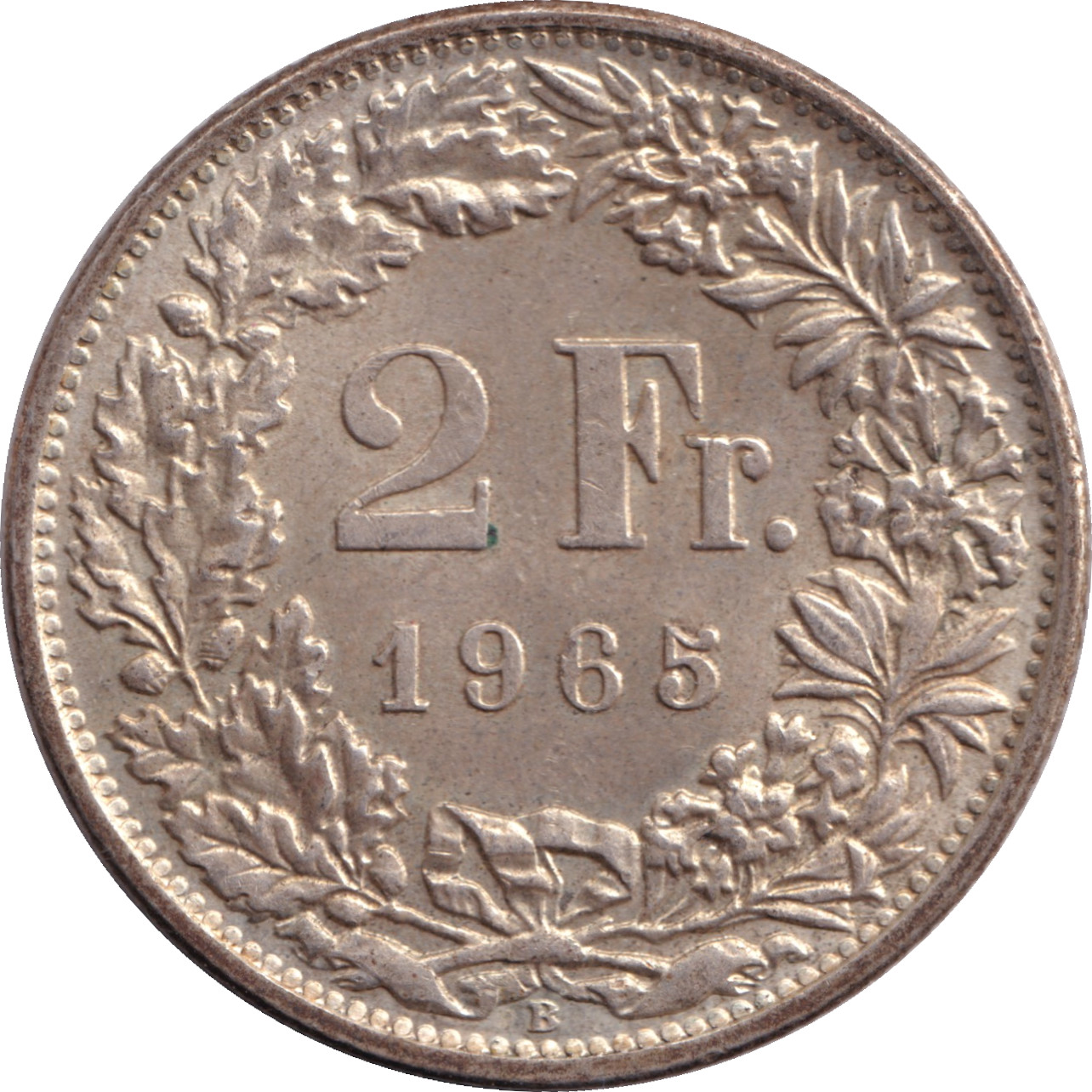 2 francs silver - Standing Helvetia - Silver