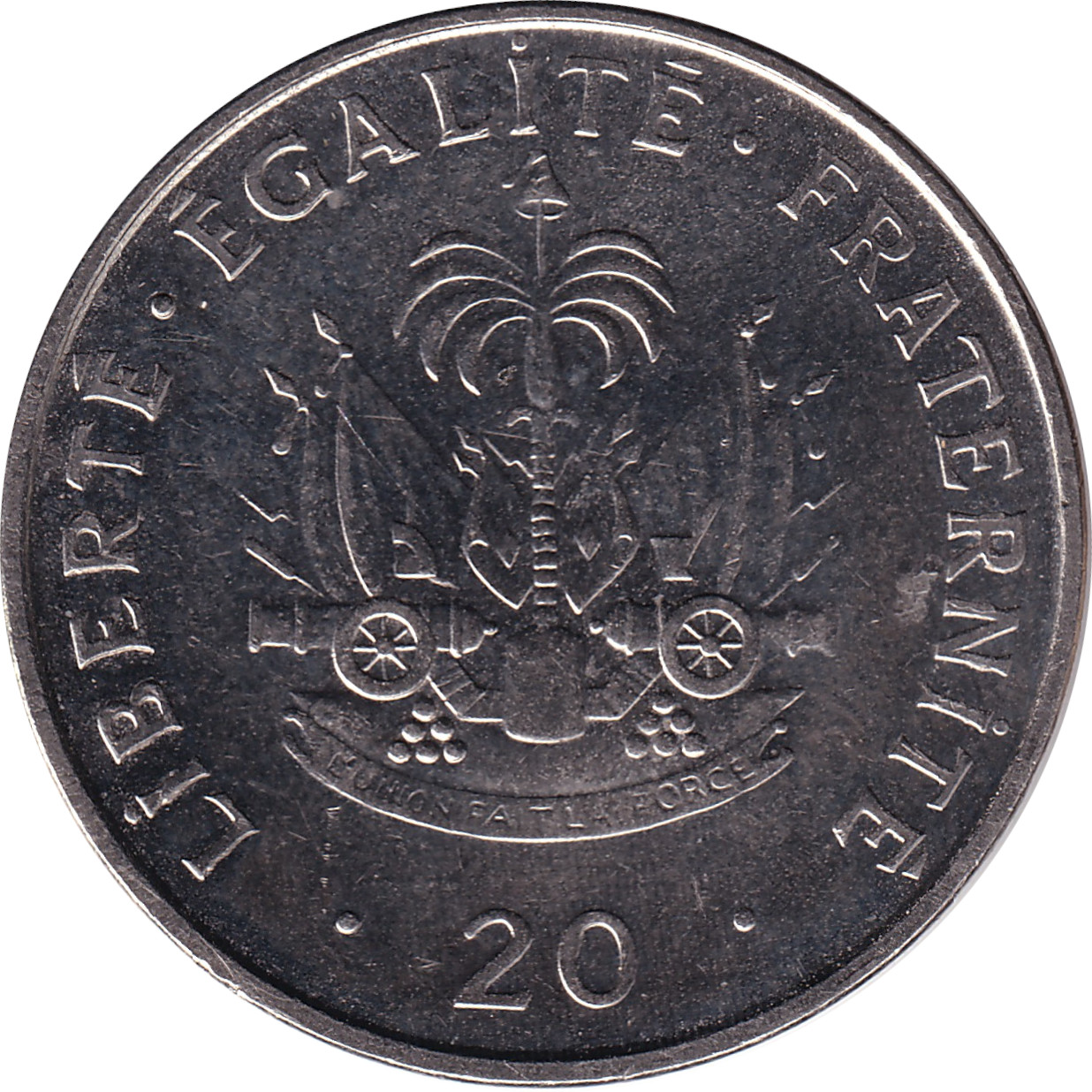 20 centimes - Charlemagne Peralte - Nickel plate