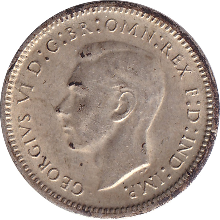 3 pence silver - George VI - Emperor