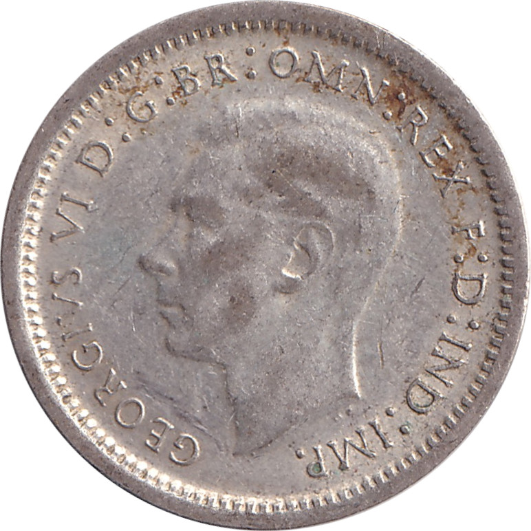 3 pence argent - Georges VI - Empereur