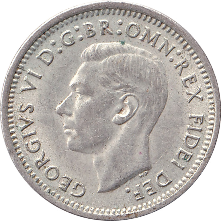 3 pence silver - George VI - King