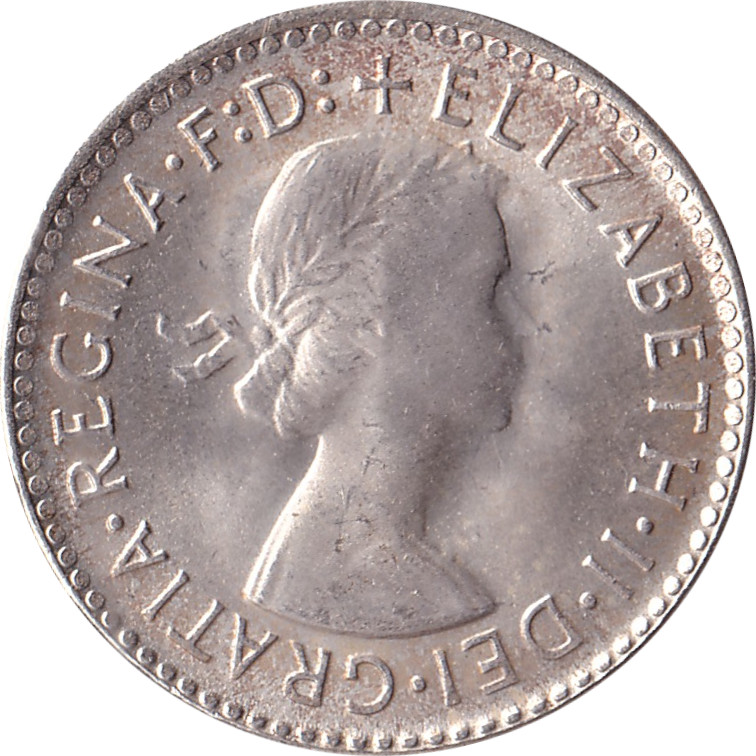 3 pence argent - Elizabeth II