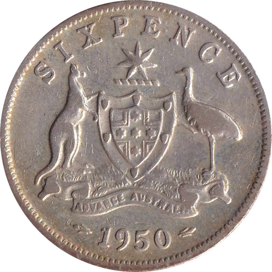 6 pence silver - George VI - King