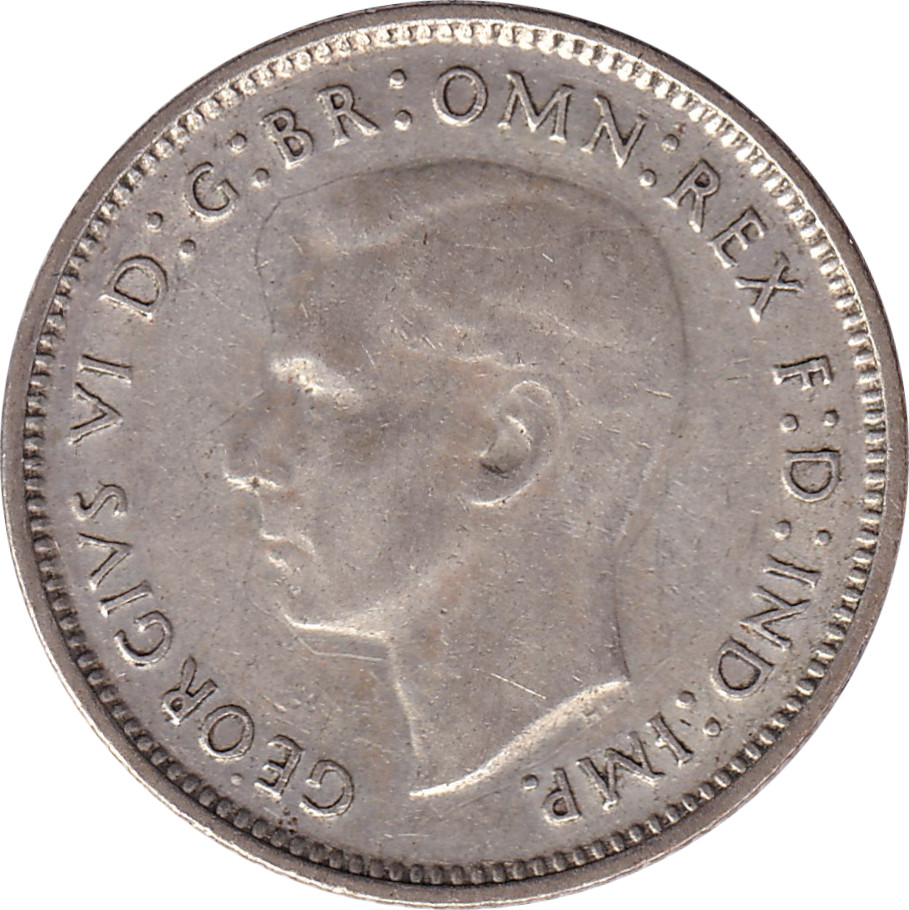 6 pence argent - Georges VI - Empereur