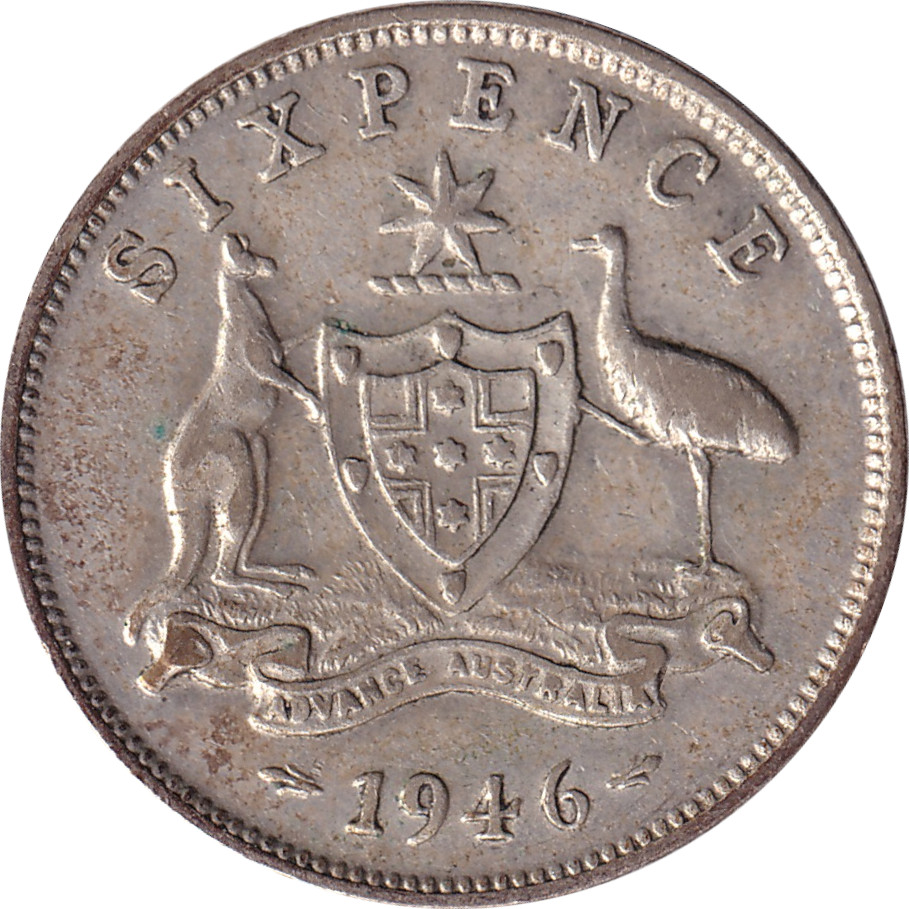 6 pence silver - George VI - Emperor