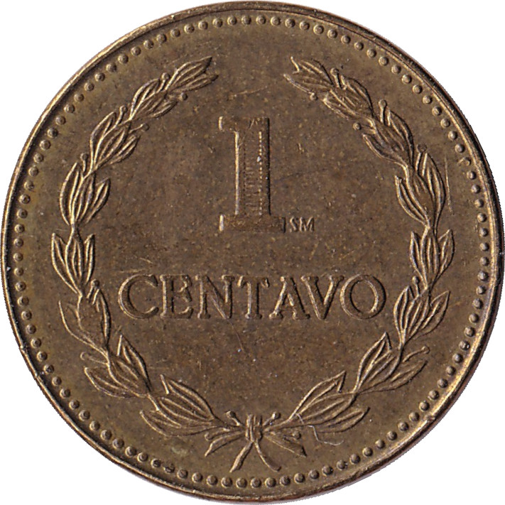 1 centavo - Francisco Morazan - Brass plate - Low relief