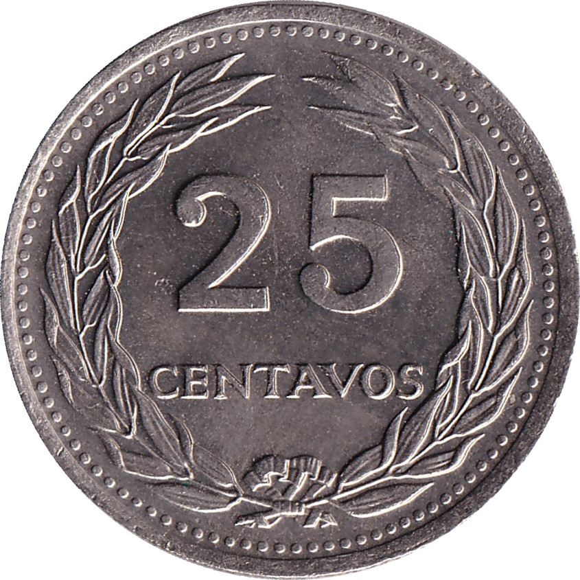 25 centavos - Jose Matias Delgado - Small head - Nickel