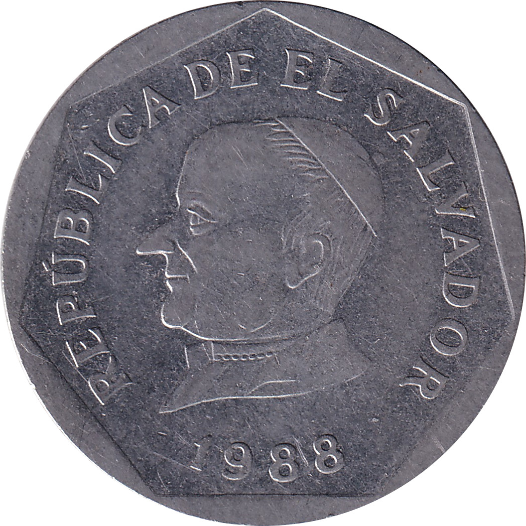 25 centavos - Jose Matias Delgado - Type réduit - Acier inoxydable