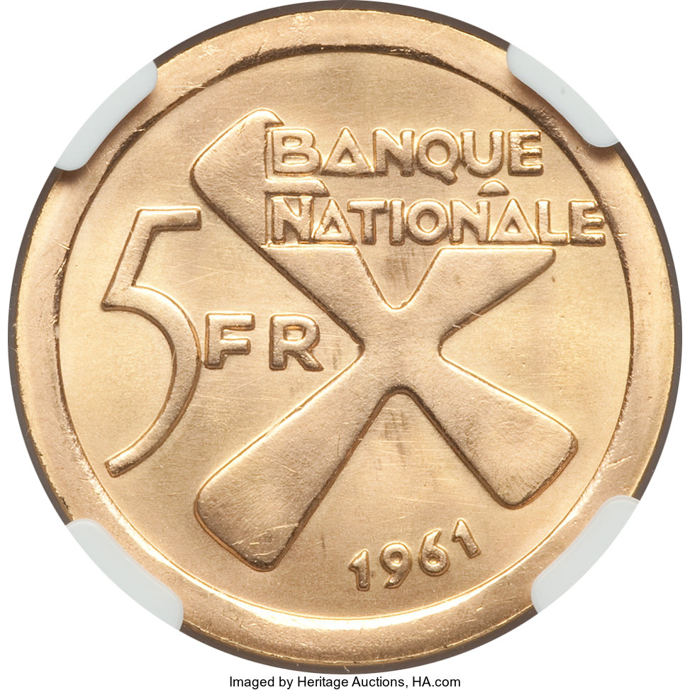 5 francs or - Bananes