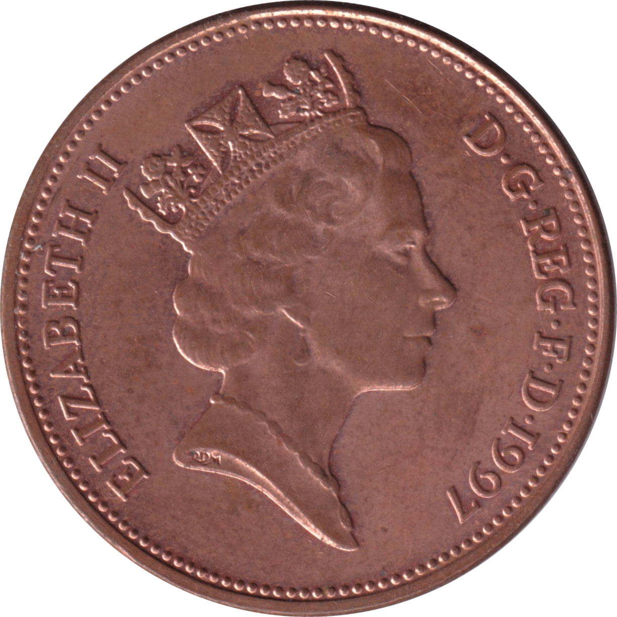 2 pence - Elizabeth II - Tête mature - Acier cuivré