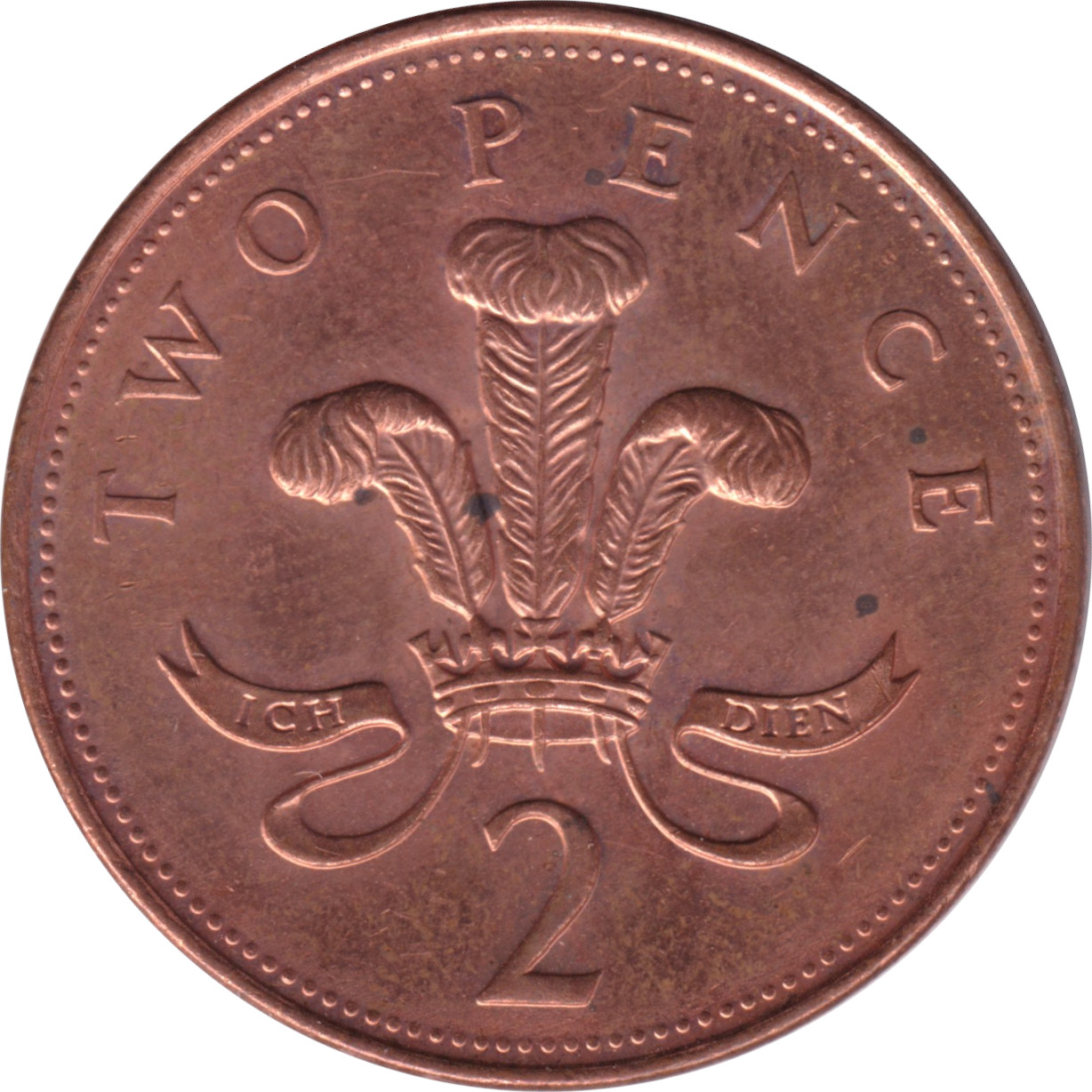 2 pence - Elizabeth II - Old Head - Hat - Copper plate