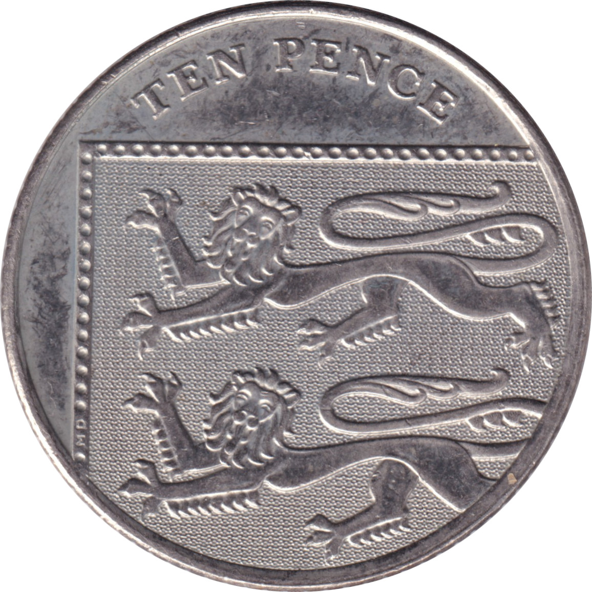 10 pence - Elizabeth II - Tête agée - Blason - Cupronickel